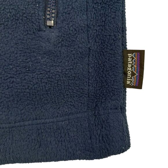 Patagonia Synchilla Jacket Mens Small Navy Full Zip Mock Neck Outdoor Hiking - Picture 5 of 12